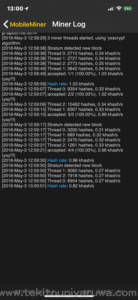 MobileMinerのログ